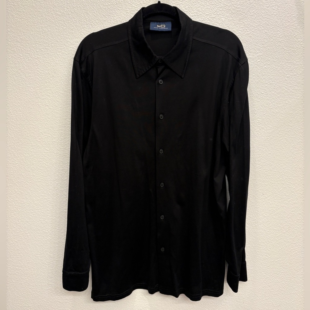 Wilke Rodriguez Men's Long Sleeve Black Button Up 100% Cotton Shirt Size M